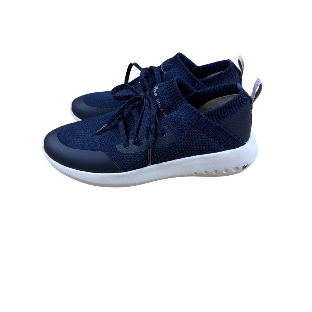Peter Millar Hyperlight Glide Mens Navy Knit Sneakers LA21EF01 Size 9